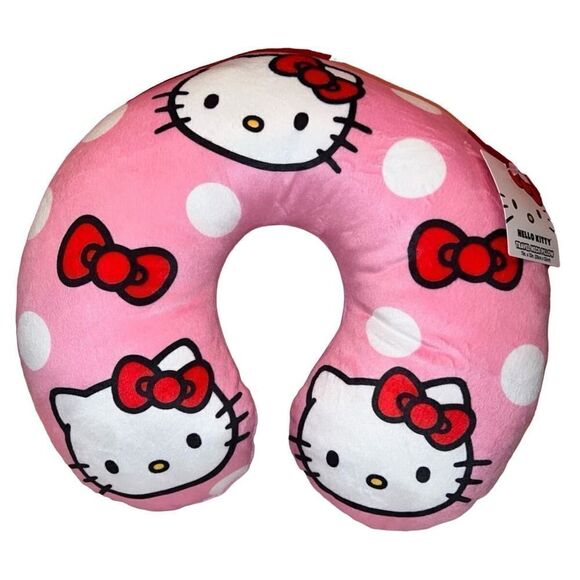 New! Sanrio Hello Kitty Neck Pillow, Soft Contoured Travel Cushion! - Picture 1 of 1